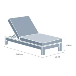 Lettino prendisole legno di acacia Bornéo Grigio antracite