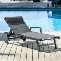 Online Lettino prendisole Pirae Grigio Lettino Da Spiaggia