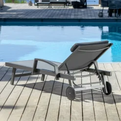 Online Lettino prendisole Pirae Grigio Lettino Da Spiaggia
