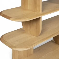 Libreria design 5 ripiani in rovere massiccio (200 x 130 cm) Kest Naturale