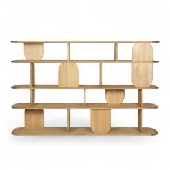 Libreria design 5 ripiani in rovere massiccio (200 x 130 cm) Kest Naturale