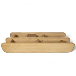 Libreria design 3 ripiani in rovere massiccio (200 x 66 cm) Kest Naturale