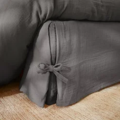 Discount Mantovana garza di cotone (140 x 190 cm) Gaïa Grigio granito Accessori Letto