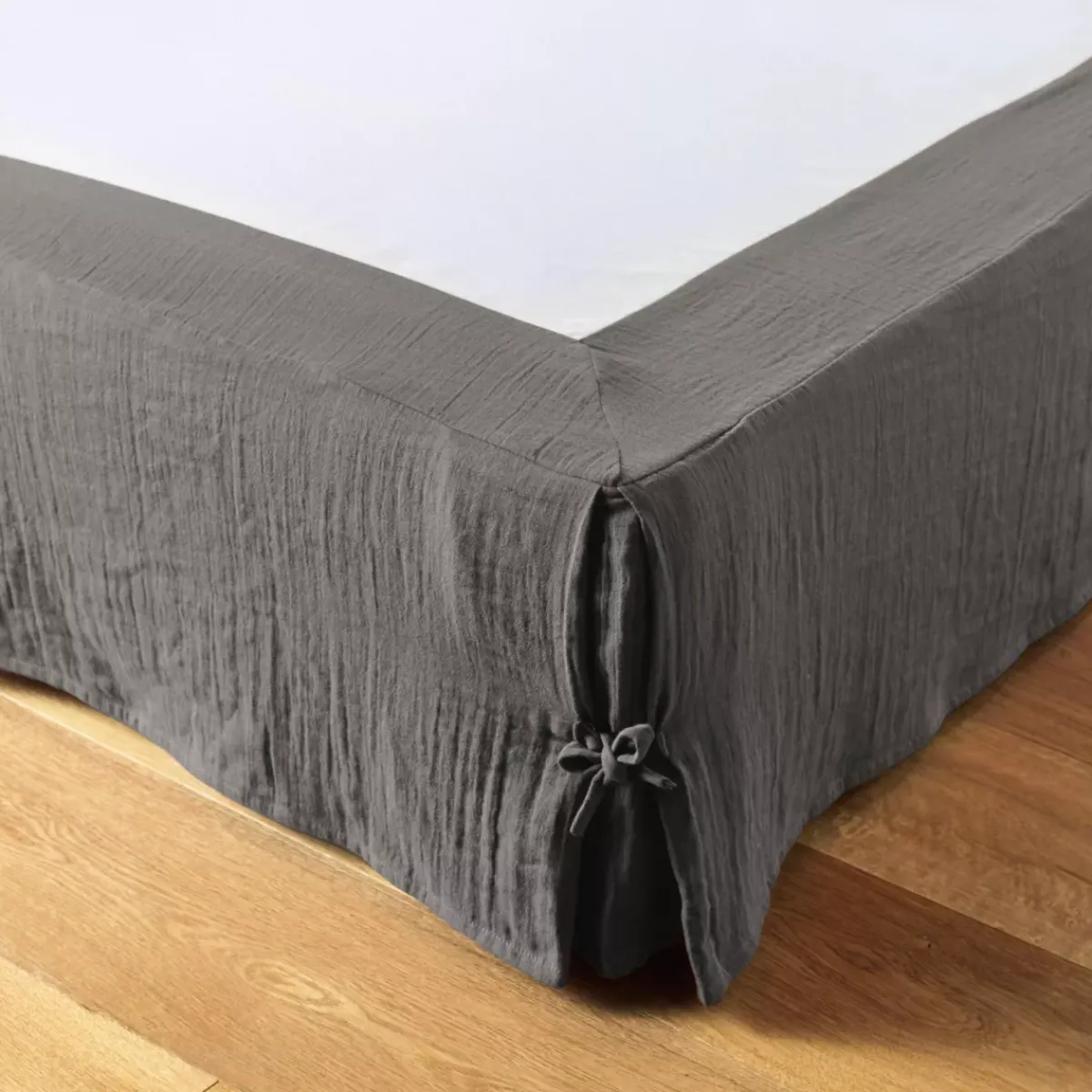Outlet Mantovana garza di cotone (160 x 200 cm) Gaïa Grigio granito Accessori Letto