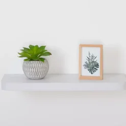 Mensole da parete in legno (60 cm) Angoli arrotondati Fixy Bianca