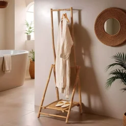 Mobile appendiabiti pieghevole con guardaroba in bambù (H176 cm) Hanoï