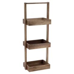 Mobile da bagno 3 ripiani legno d'acacia (Alt 70 cm) Lina Marrone