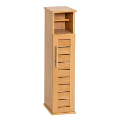 Mobile porta rotolo carta igienica con riserva e mensola in legno Colonial Naturale