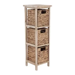 Mobiletto bagno 3 cesti giunco (77 x 25 cm) Olia Naturale