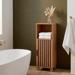 Mobiletto basso bagno in legno (86 x 35 cm) Karma Naturale