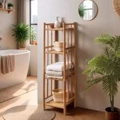 Mobiletto portaoggetti in bambù 4 ripiani (30 x H115 cm) Hanoï