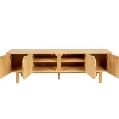 Mobile TV 4 ante in rovere massiccio (180 x 55 cm) Oakland Naturale