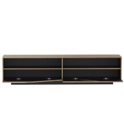 Mobile TV in legno design (180 x 40 cm) Florida Bianco, nero e naturale