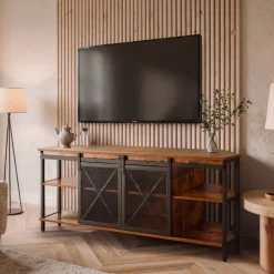 Mobile TV in legno e metallo (140 cm) Basko Nero