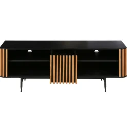 Mobile TV 4 nicchie in rovere massiccio (130 x 43 cm) Rytm Nero
