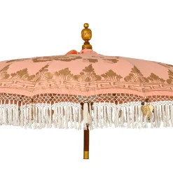 Ombrellone da giardino rotondo con frange (D2 m) Jaipur Beige rosato e dorato