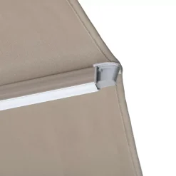 Ombrellone decentrato quadrato in alluminio con base (3 x 3 m) Elyra Metallico lucido e Tortora