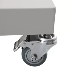 Ombrellone decentrato quadrato in alluminio con base (3 x 3 m) Elyra effetto legno e Antracite