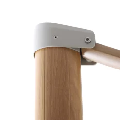 Ombrellone decentrato quadrato in alluminio con base (3 x 3 m) Elyra effetto legno e Beige