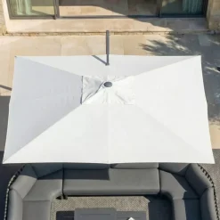 Ombrellone decentrato rettangolare in alluminio con base (3 x 4 m) Elyra Antracite e Bianco