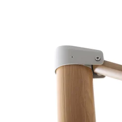 Ombrellone decentrato rettangolare in alluminio con base (3 x 4 m) Elyra effetto legno e Tortora