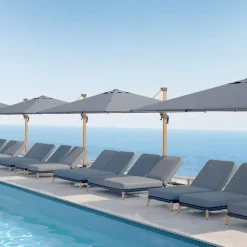 Ombrellone rettangolare alluminio (4 x 3 m) Yucatan effetto Legno e grigio antracite