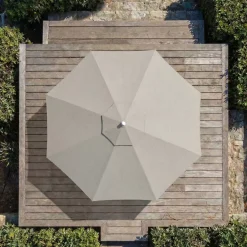 Ombrellone rotondo in alluminio (D3,3 m) Elyra Metallizzato brillante e Grigio