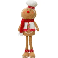 Omino di pan di zenzero in piedi (H57 cm) Camille sciarpa Rossa