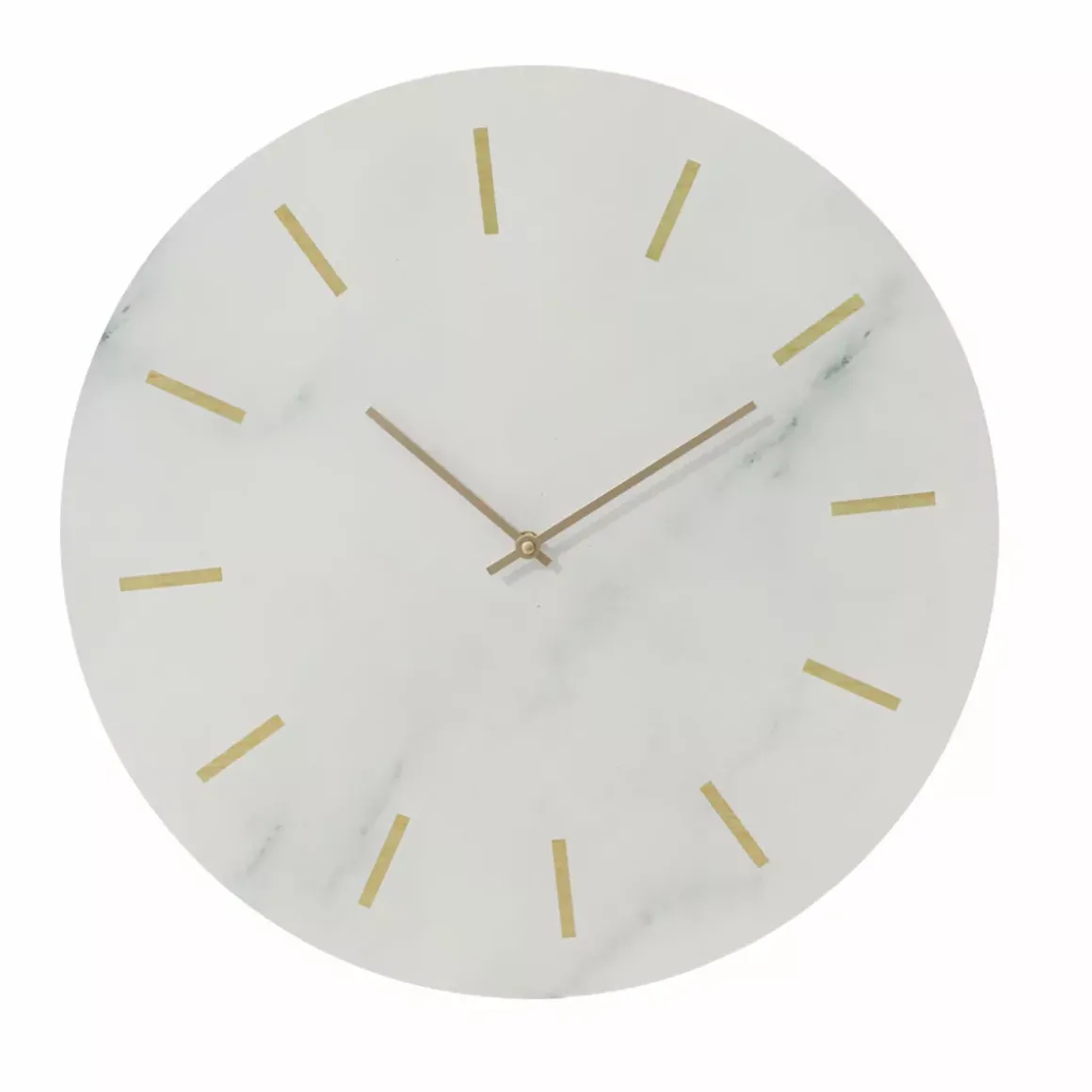 Orologio da parete in legno (D51 cm) Marmo Bianco