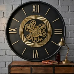 Orologio da parete rotondo in metallo (55 cm) Arezzo Nero