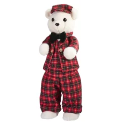 Orso di Natale (H52 cm) Teddy a quadri tartan Rosso