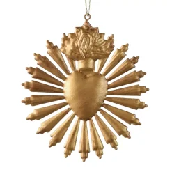 Pendente di Natale in metallo (D14 cm) Exvoto di Natale Oro antico