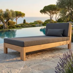 Hot Penisola da giardino legno d'acacia Bornéo - Grigio Tavolini Da Giardino, Divani|Lettino Da Spiaggia