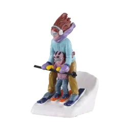 Personaggi Lemax Io e la mamma a sciare