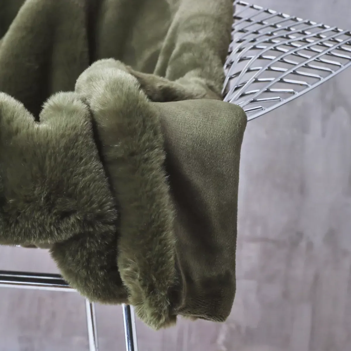 Best Piumino in finta pelliccia Finn Verde kaki Copriletti, Trapuntine E Runner Letto