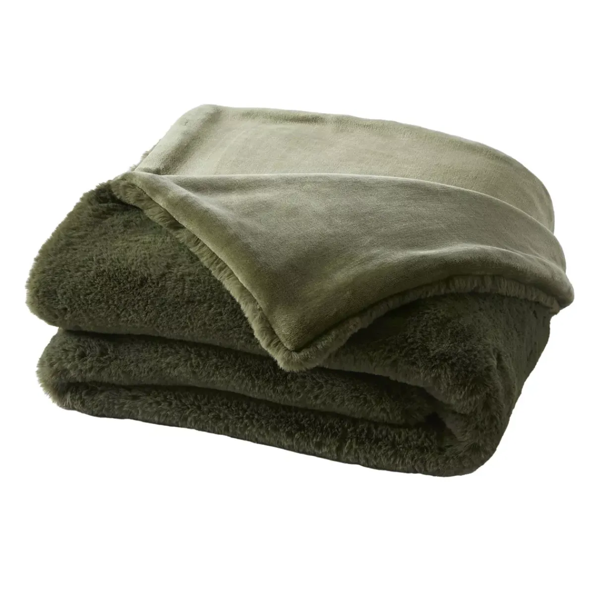 Best Piumino in finta pelliccia Finn Verde kaki Copriletti, Trapuntine E Runner Letto