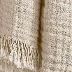 Sale Plaid garza di cotone (160 cm) Gaïa pampa Plaid E Teli Copritutto|Copriletti, Trapuntine E Runner Letto
