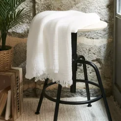 Best Plaid garza di cotone (160 cm) Gaïa chantilly Plaid E Teli Copritutto|Copriletti, Trapuntine E Runner Letto