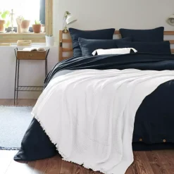 Discount Plaid garza di cotone (220 cm) Gaïa chantilly Plaid E Teli Copritutto|Copriletti, Trapuntine E Runner Letto