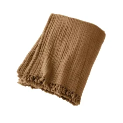 New Plaid garza di cotone (160 cm) Gaïa Plaid E Teli Copritutto|Copriletti, Trapuntine E Runner Letto