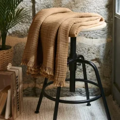 New Plaid garza di cotone (160 cm) Gaïa Plaid E Teli Copritutto|Copriletti, Trapuntine E Runner Letto