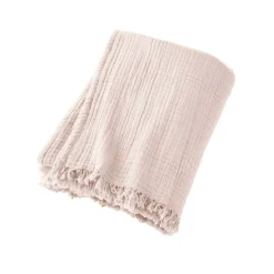 New Plaid garza di cotone (160 cm) Gaïa Plaid E Teli Copritutto|Copriletti, Trapuntine E Runner Letto