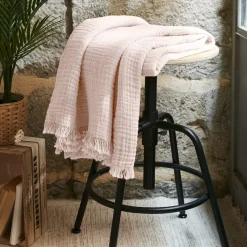 New Plaid garza di cotone (160 cm) Gaïa Plaid E Teli Copritutto|Copriletti, Trapuntine E Runner Letto