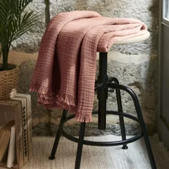 Plaid garza di cotone (160 cm) Gaïa Plaid E Teli Copritutto|Copriletti, Trapuntine E Runner Letto