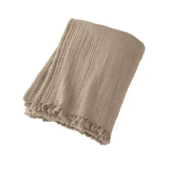 New Plaid garza di cotone Gaïa Beige pampa Plaid E Teli Copritutto
