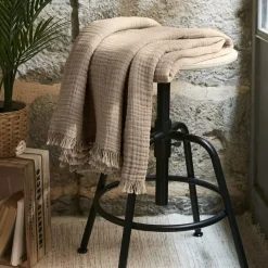 Plaid garza di cotone (130 x 160 cm) Gaïa Beige pampa Plaid E Teli Copritutto