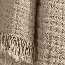 Plaid garza di cotone (130 x 160 cm) Gaïa Beige pampa Plaid E Teli Copritutto