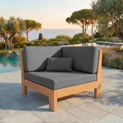 New Poltrona da giardino ad angolo Bornéo Grigio Tavolini Da Giardino, Divani