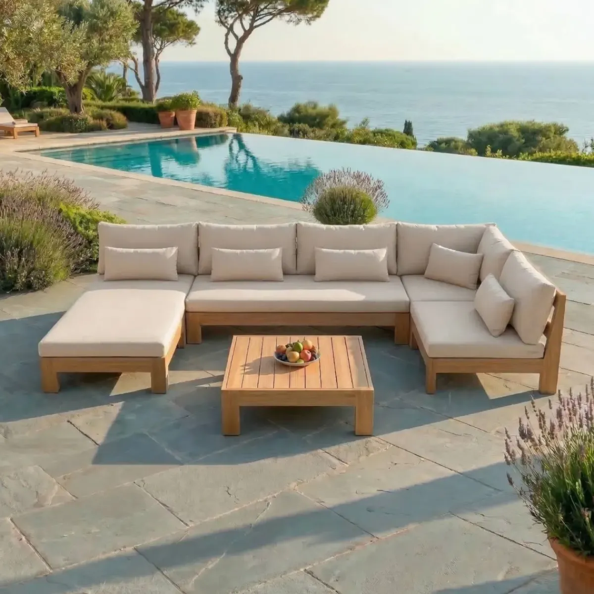 Best Poltrona da giardino angolare legno di acacia Bornéo Tavolini Da Giardino, Divani