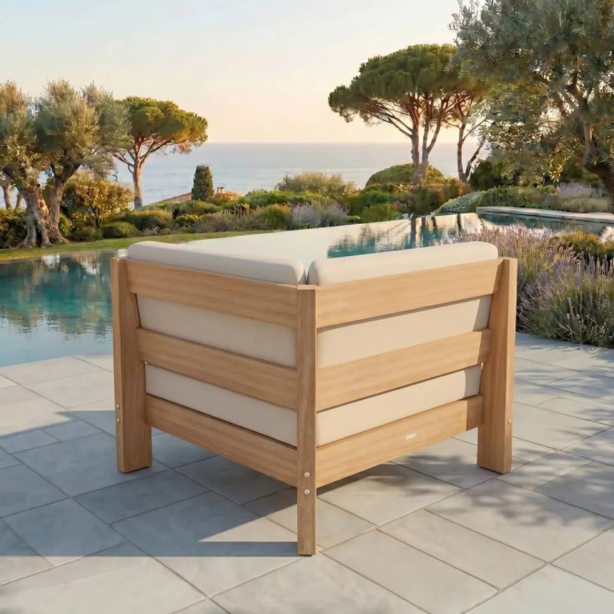 Best Poltrona da giardino angolare legno di acacia Bornéo Tavolini Da Giardino, Divani